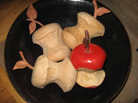Bowl of carved apples