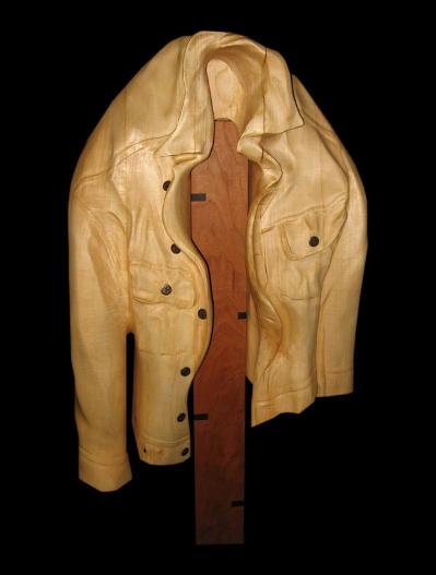 Don Bastian Hand Carved Mens Jean Jacket Full Size