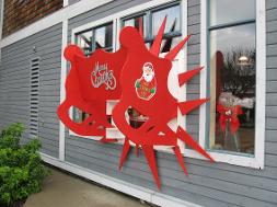 Santa Sleigh crashing through store window